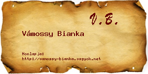Vámossy Bianka névjegykártya